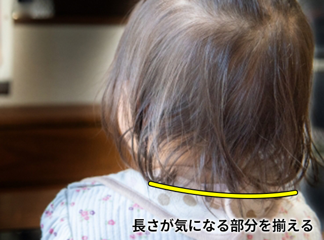【1歳女の子】後ろ髪のヘアカットのコツ